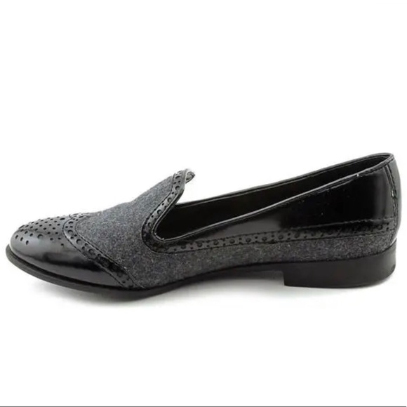 Franco Sarto Tweed Textured Patent Leather Loafers - Picture 10 of 11